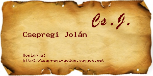 Csepregi Jolán névjegykártya